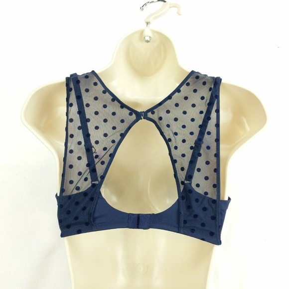 Victorias Secret Padded Plunge Bra Mesh Polka Dot - Picture 5 of 7